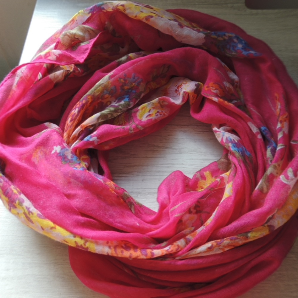 Pink Floral Infinity Scarf - Picture 3 of 9